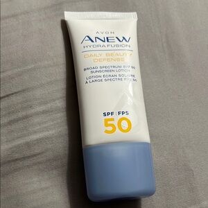 Avon Suncare White and Blue SPF 50 Sunscreen